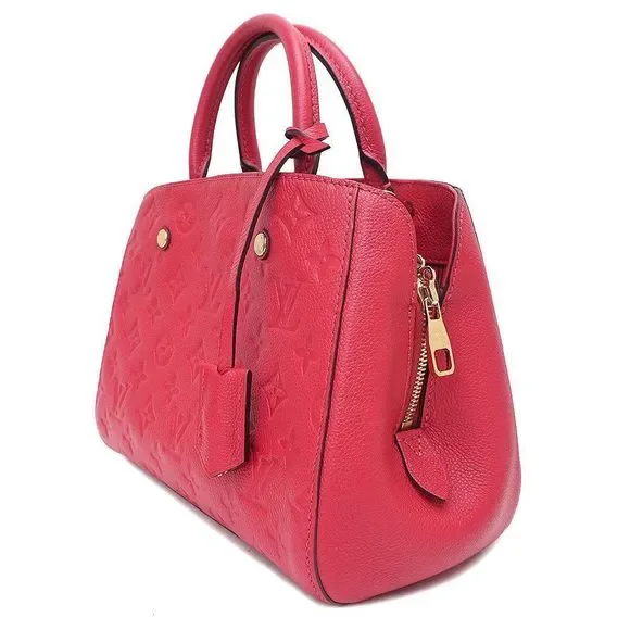 Monogram Emplant Leather Montaigne BB Shoulder Handbag Dahlia Pink Red - Picture 5 of 9